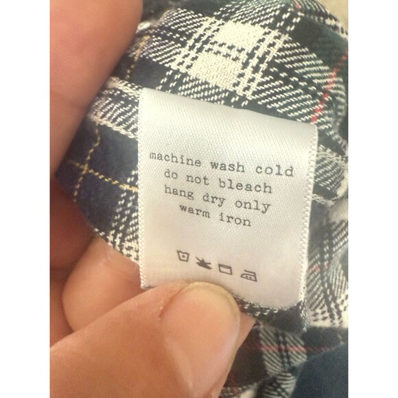 rag & bone Black and White Plaid Casual Button Down Shirt - Picture 8 of 9